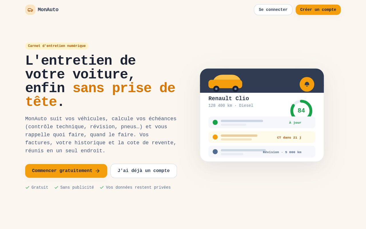 Aperçu du projet MonAuto